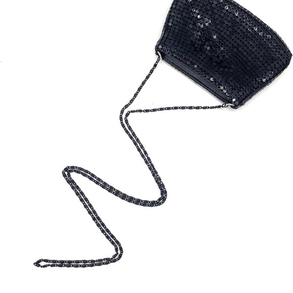 Vintage Black Metal Mesh Mini Crossbody Purse for Women with Chain, Small Evenin - Picture 4 of 5